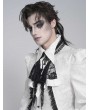 Devil Fashion Black and White Retro Gothic Coffin Embroidered Lace Jabot