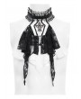 Devil Fashion Black and White Retro Gothic Coffin Embroidered Lace Jabot