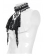 Devil Fashion Black and White Retro Gothic Coffin Embroidered Lace Jabot