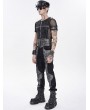 Devil Fashion Grey Punk Gothic Cut Out Studded Girdle for Men
