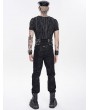 Devil Fashion Grey Punk Gothic Cut Out Studded Girdle for Men