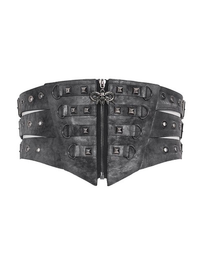 Devil Fashion Grey Punk Gothic Cut Out Studded Girdle for Men