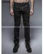 Punk Rave Black Gothic Punk Armor Knee Jeans for Man