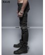 Punk Rave Black Gothic Punk Armor Knee Jeans for Man