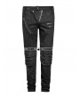 Punk Rave Black Gothic Punk Armor Knee Jeans for Man