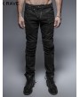 Punk Rave Black Gothic Punk Armor Knee Jeans for Man