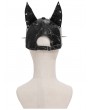 Devil Fashion Black Gothic Punk Spike Studded Ear Hat with Chain