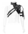 Devil Fashion Black Gothic Punk Asymmetric Shoulder Armor Harness
