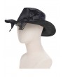 Devil Fashion Black Punk Gothic Distressed Fishnet Cowboy Hat