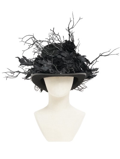 Devil Fashion Black Victorian Gothic Rose Branch Top Hat