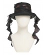 Devil Fashion Black Retro Gothic Ruffle Tassel Tie Hat