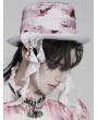 Devil Fashion White Retro Gothic Ruffle Tassel Tie Hat