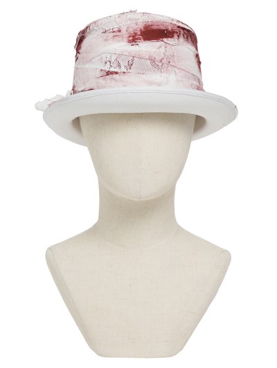 Devil Fashion White Retro Gothic Ruffle Tassel Tie Hat