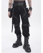 Devil Fashion Black Gothic Punk Studded Strap Leather Belt with Bag