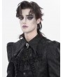 Devil Fashion Black Victorian Gothic Lace Embroidery Beaded Jabot