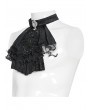 Devil Fashion Black Victorian Gothic Lace Embroidery Beaded Jabot