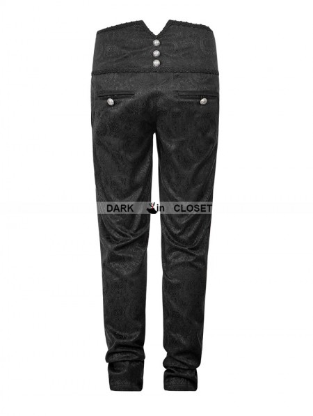 Punk Rave Black Peacock Button Gothic Pants for Men - DarkinCloset.com