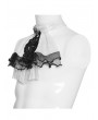 Devil Fashion White and Black Victorian Gothic Lace Embroidery Beaded Jabot