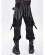 Devil Fashion Black Gothic Punk Irregular Chain Tassel Belt for Men