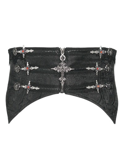 Devil Fashion Black Gothic Retro Embroidery Irregular Girdle for Men