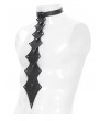 Devil Fashion Black Gothic Punk Rivets Leather Choker Tie