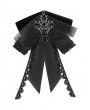 Devil Fashion Black Gothic Retro Embroidered Lace Applique Bow Tie