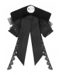 Devil Fashion Black Gothic Retro Embroidered Lace Applique Bow Tie