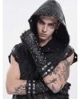 Devil Fashion Black Gothic Punk Studded Leather Gloves for Men