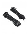 Devil Fashion Black Gothic Punk Studded Leather Gloves for Men