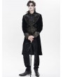 Devil Fashion Black and Gold Brocade Retro Gothic Velvet Tailcoat for Men