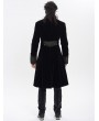 Devil Fashion Black and Gold Brocade Retro Gothic Velvet Tailcoat for Men