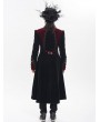 Devil Fashion Black and Red Gothic Vintage Embroidered Velvet Tailcoat for Men