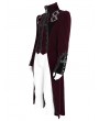 Devil Fashion Red and Black Gothic Vintage Embroidered Velvet Tailcoat for Men