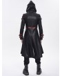 Devil Fashion Black Gothic Punk Armor Buckled Zip-Up Jacket for Men