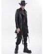 Devil Fashion Black Gothic Punk Asymmetric Zip Eyelet Lapel Jacket for Men