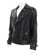 Devil Fashion Black Gothic Punk Asymmetric Zip Eyelet Lapel Jacket for Men
