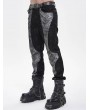 Devil Fashion Black and Grey Patchwork Punk Gothic Pants for Men