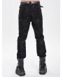Devil Fashion Black and Grey Patchwork Punk Gothic Pants for Men
