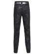 Devil Fashion Black and Grey Patchwork Punk Gothic Pants for Men