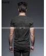 Punk Rave Black Gothic Punk Soilder Short T-Shirt for Men