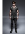 Punk Rave Black Gothic Punk Soilder Short T-Shirt for Men