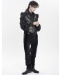 Devil Fashion Black Retro Gothic Embroidery Velvet Panel Pants for Men