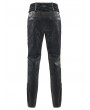 Devil Fashion Black Retro Gothic Embroidery Velvet Panel Pants for Men