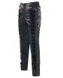 Devil Fashion Black Retro Gothic Embroidery Velvet Panel Pants for Men