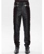Devil Fashion Black and Red Retro Gothic Embroidery Velvet Panel Pants for Men