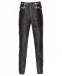 Devil Fashion Black and Red Retro Gothic Embroidery Velvet Panel Pants for Men