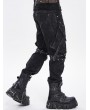 Devil Fashion Black and Silver Studded Punk Gothic Detachable Pants for Men