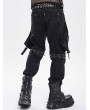 Devil Fashion Black and Silver Studded Punk Gothic Detachable Pants for Men