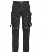 Devil Fashion Black and Silver Studded Punk Gothic Detachable Pants for Men