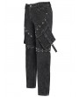 Devil Fashion Black and Silver Studded Punk Gothic Detachable Pants for Men